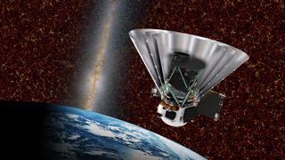 Artist’s impression of SPHEREx in orbit around Earth. The spacecraft has a cross-sectional view to highlight the cooling system.