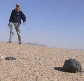 Meteorite in the Nubian Desert, Sudan.