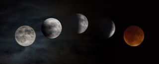 The supermoon lunar eclipse captured as it moved over NASA’s Glenn Research Center on 27 September, 2015.